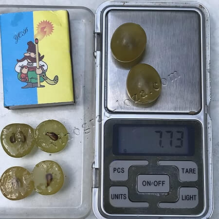 Технічний виноград Кристалл вага та розмір ягід фото